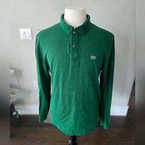Men's XL Lacoste Long Sleeve Green Polo